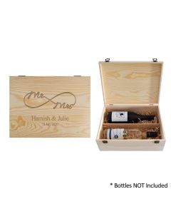 Personalised double bottle presentation gift box to celebrate a wedding or anniversary