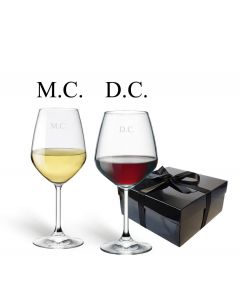 Personalised wine glasses gift sets with initials engraved