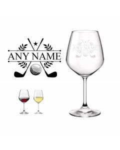 Personalised Golf Wine Glass 
