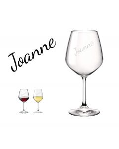 Personalised crystal wine glass with name