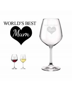 Engraved crystal wine glass for mum's birthday
