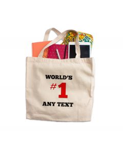 Personalised world's number one tote bag 