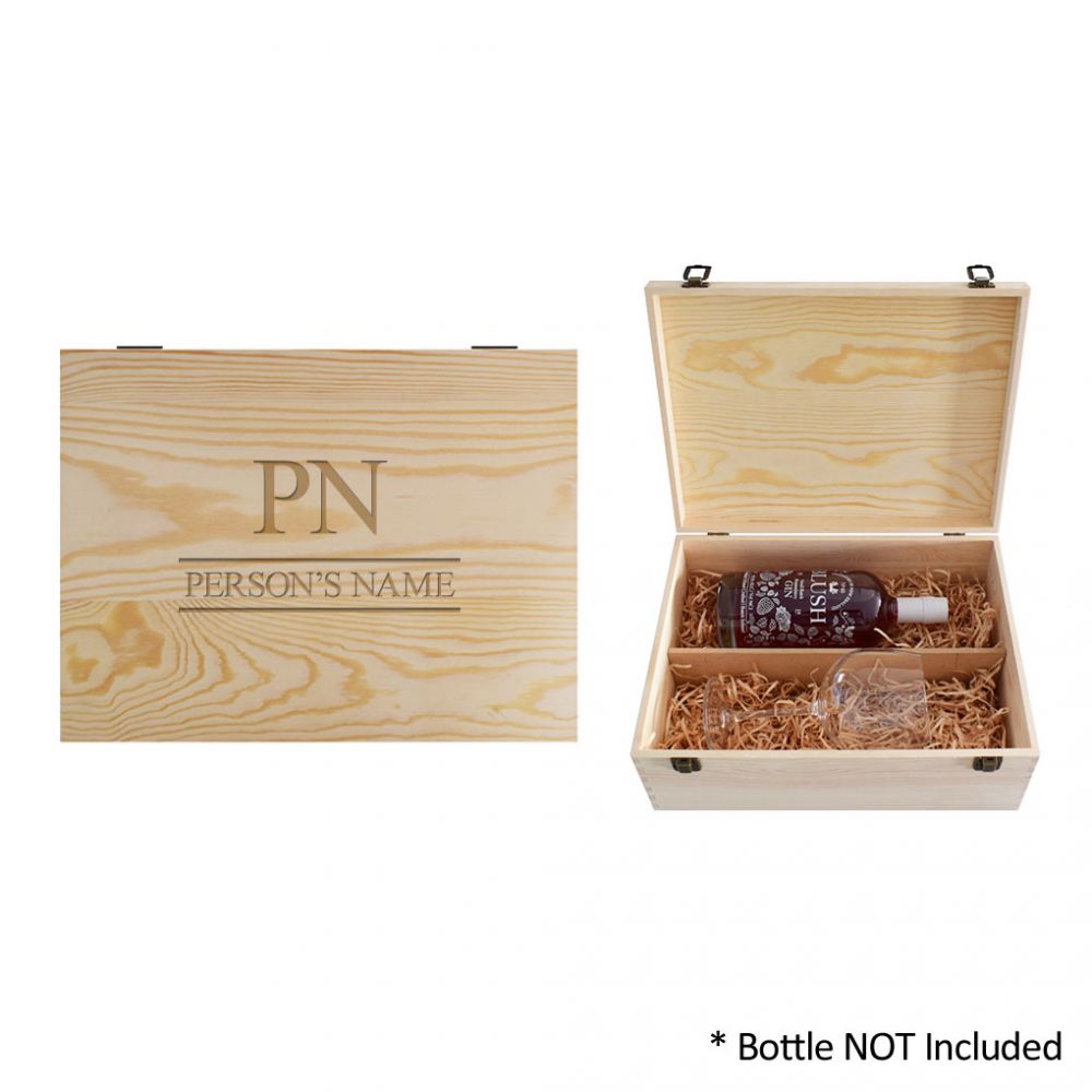 Gin Gift Set in a Personalised Solid Wood Box