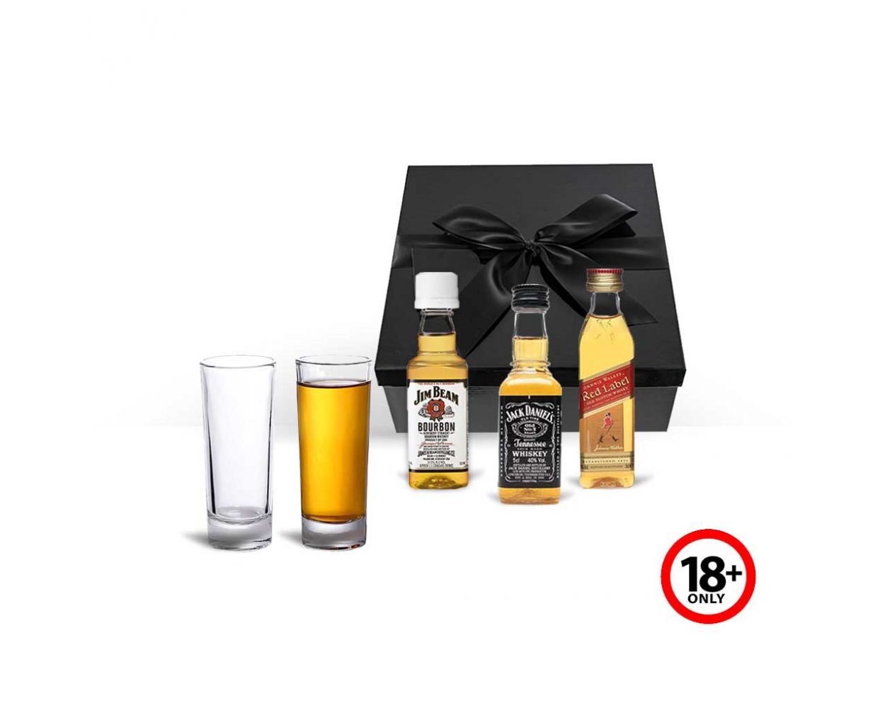 whiskey miniatures gift set with shot glasses