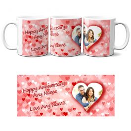 Love Mug With Red Background And Photo Option 