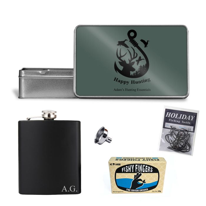 Personalised Hip Flask, Cufflinks and Gift Box