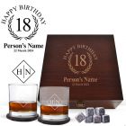 Luxury 18th birthday gift Whiskey glasses and chilling stone gift boxes.