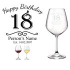 Personalised wine glasses for 18th birthday gifts