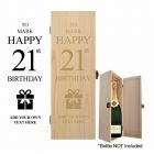 21st Birthday bottle presentation box with personalised happy birthday design.