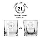 21st Birthday gift personalised whiskey glass