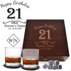 21st birthday whiskey glasses box sets personalised
