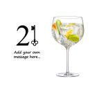 Personalised 21st birthday Gin glass