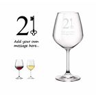 Personalised 21st birthday gift wine glass with key design