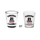 personalised 21st birthday gift shot glasses