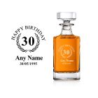 Personalised 30th birthday crystal whiskey decanters