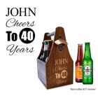 Cheers to 40 years personalised birthday gift beer caddy