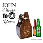 Cheers to 50 years personalised birthday gift beer caddy