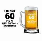 Funny 60th birthday gift beer glasses.