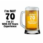 Funny 70th birthday gift beer glasses.