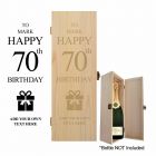 Bottle presentation personalised wood boxes for 70th birthday gifts