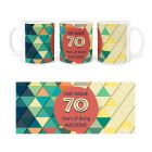 70 years of being awesome personalised mug
