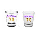 70th birthday gift personalised shot glasses