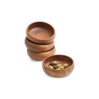 Solid Acacia wood pesto bowls