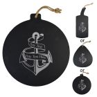 Hanging slate serving paddle with personalised anchor design 