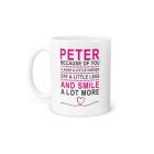 Personalised love themed mugs with and name.