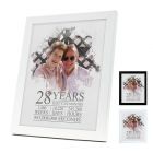 Personalised wedding anniversary photo frames with timeline and water colour painting design.