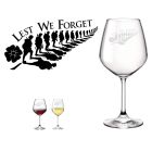Lest we forget Anzac fern crystal wine glasses in New Zealand