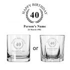 Personalised whiskey glasses for birthday.