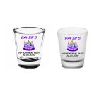 Personalised birthday party shot glasses
