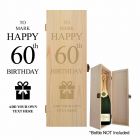 Bottle presentation personalised wood boxes for 60th birthday gifts