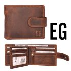 Personalised men's leather wallets in brown and tan cowhide