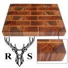 Luxury Rimu wood chopping boards laser engraved with a Stag's head design and two initials.