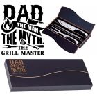 Stainless steel carving knife box set dad the man the myth the grill master design