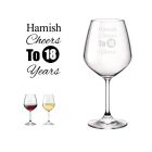 Cheers to 18 years personalised birthday gift wine glass