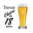 Cheers to 18 years personalised gift beer glass