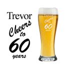 Cheers to 60 years personalised gift beer glass