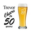 Cheers to 50 years personalised gift beer glass
