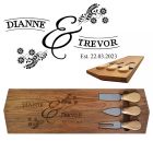 Personalised cheese board gift set with knives for couples in New Zealand