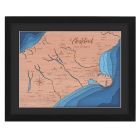 Framed Topographic layered map of Christchurch New Zealand