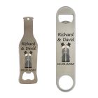 Personalised bottle opener for same sex wedding gifts