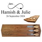 Rimu wood cheese boards engraved with an eternal love symbol design, couple's names and any special date