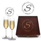 Luxury birthday gift crystal Champagne glasses box sets with a fabulous design.
