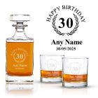 Decanter gift set personalised for birthdays.