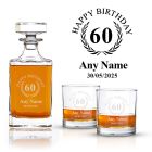 60th birthday decanter and glasses gift set.