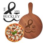 Personalised wood pizza boards for wedding and anniversary gifts