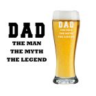Beer glasses for dads with them man the myth the legend design engraved.